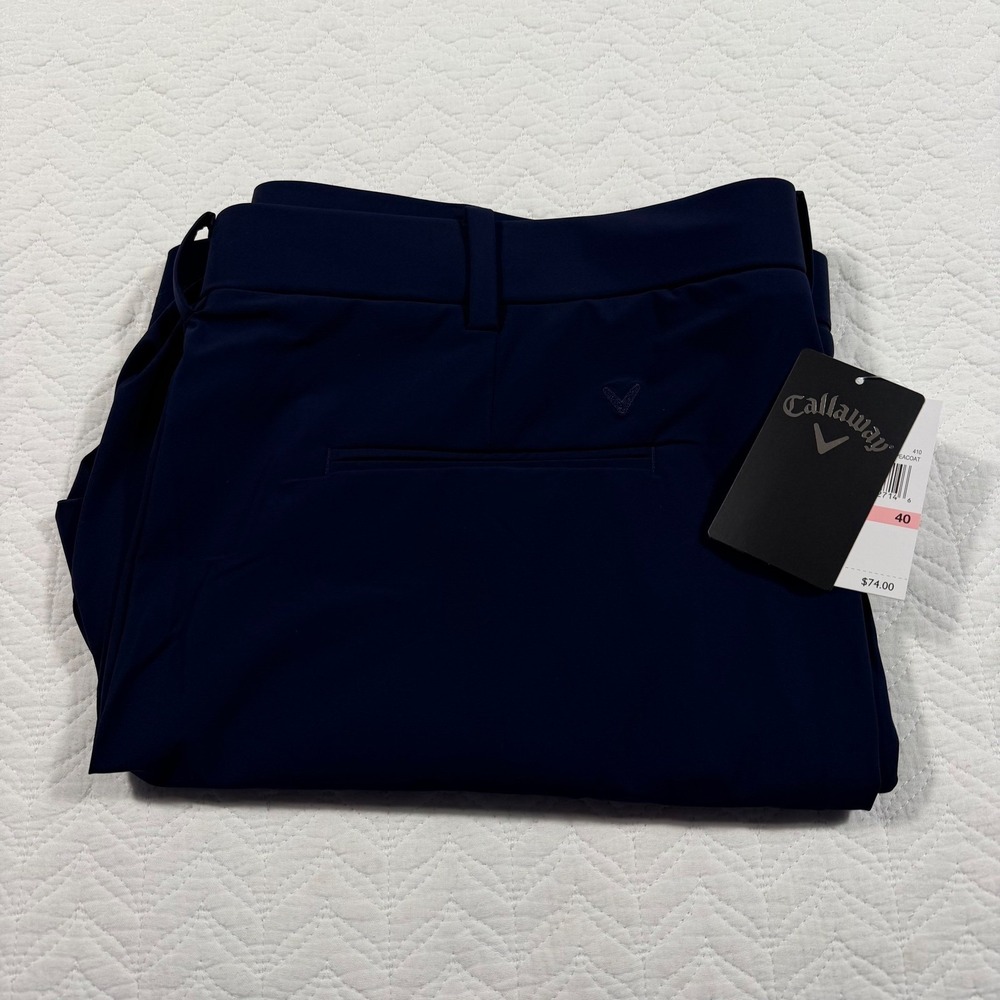 Callaway Mens Golf Shorts Navy Blue‎ Stretch Performance 40W x 7 Inseam NWT